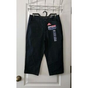 St Johns Bay‎ Women's Blue Denim Capri Pants High-Rise Stretch Pockets Size 6